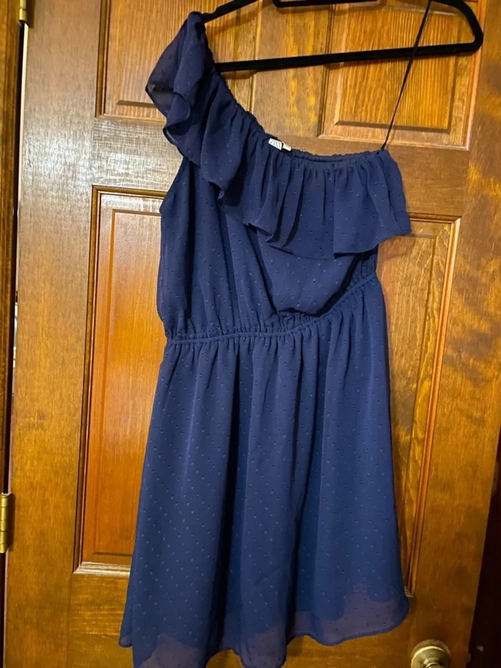 Coach Navy One-Shoulder Ruffle Dress for Girls